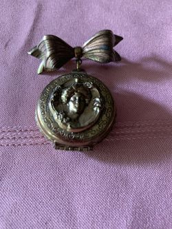 Vintage locket brooch
