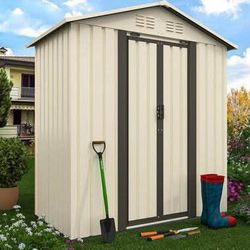 New in Box Outdoor Storage Garden Shed 5FTx3FT Apex Roof White