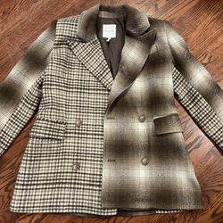 AVEC LES FILLES Mixed Plaid Blazer Women's Size Medium (M)