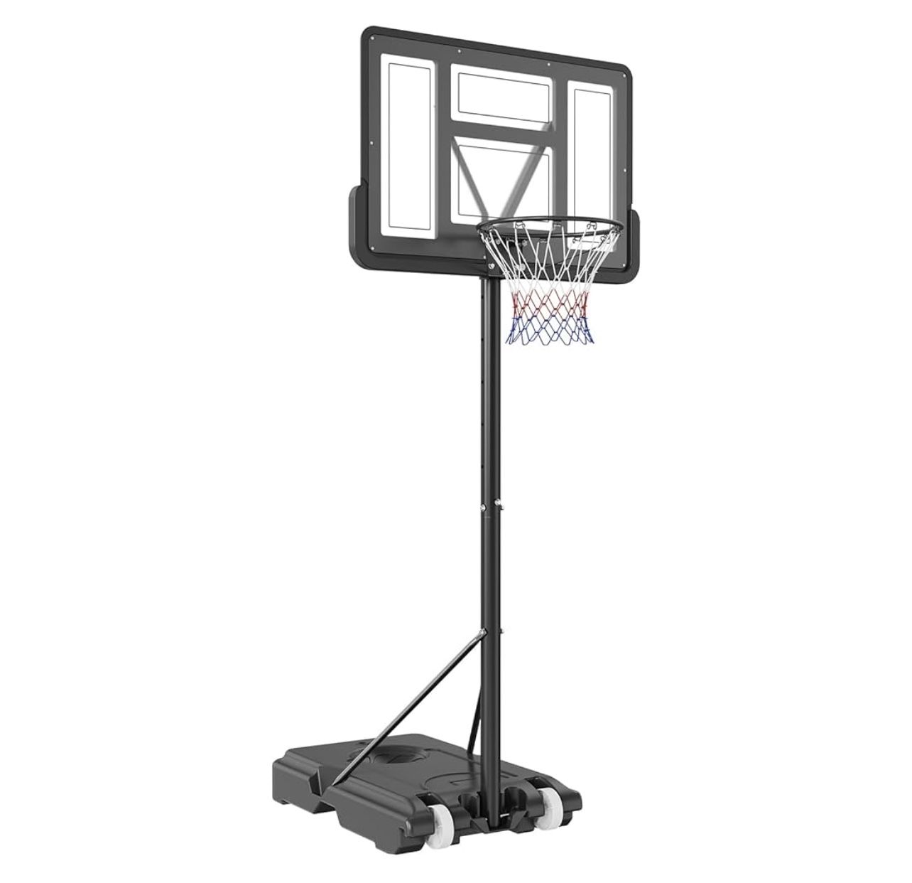 VEVOR Outdoor Basketball Hoop - 4ft - 10ft Adjustable Height, 44inch PC Backboard
