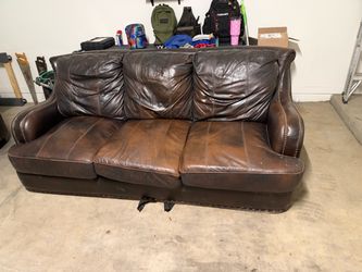 Used brown leather couch