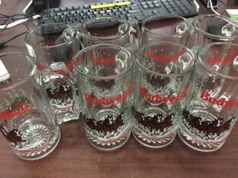 Budweiser Beer mug Christmas Clydesdales 8 mug set