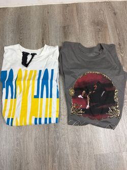 Bundle pack: New Don Toliver Gray long sleeve Tour T-shirt Sz XL and Preowned Vlone Stockholm Short-Sleeve T-Shirt 'White' Sz small