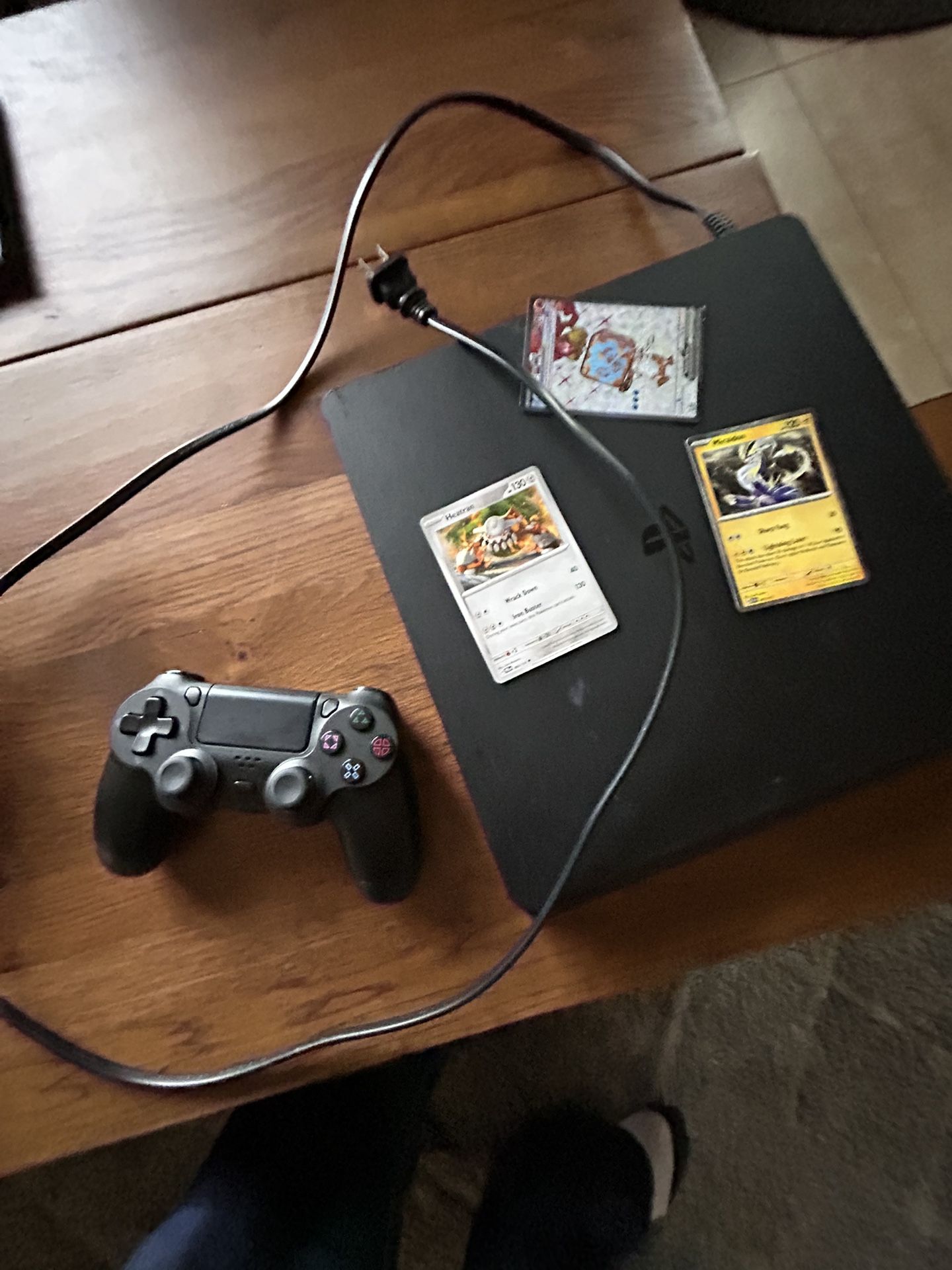 ps4 and ps4 controller with pokemon cards/only taking cash