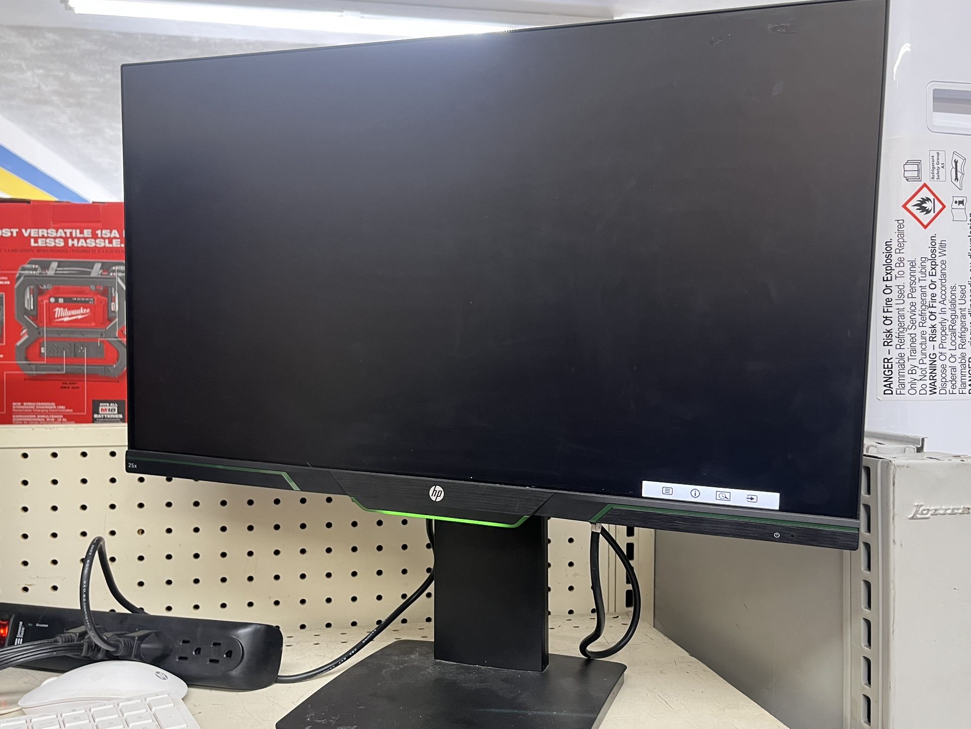 HP 25X Gaming Monitor 144Hz 1080P 1ms response w/ Stand Pre Owned Works Tested