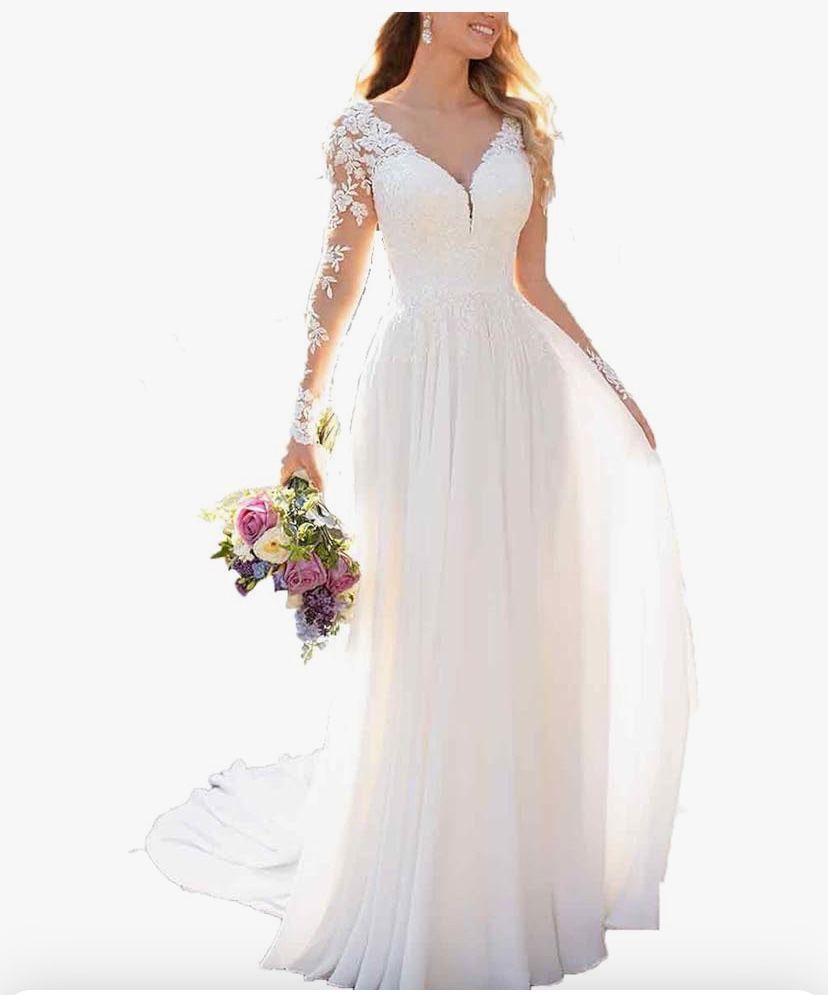 White Lace 2-Piece Wedding Dress