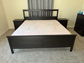 King bed frame and mattress