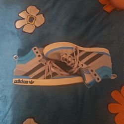 SWEET 2012 ADIDAS ORIGINALS HIGHTOP GRAY/BLUE SHOES MEN'S SIZE US10 Q32549