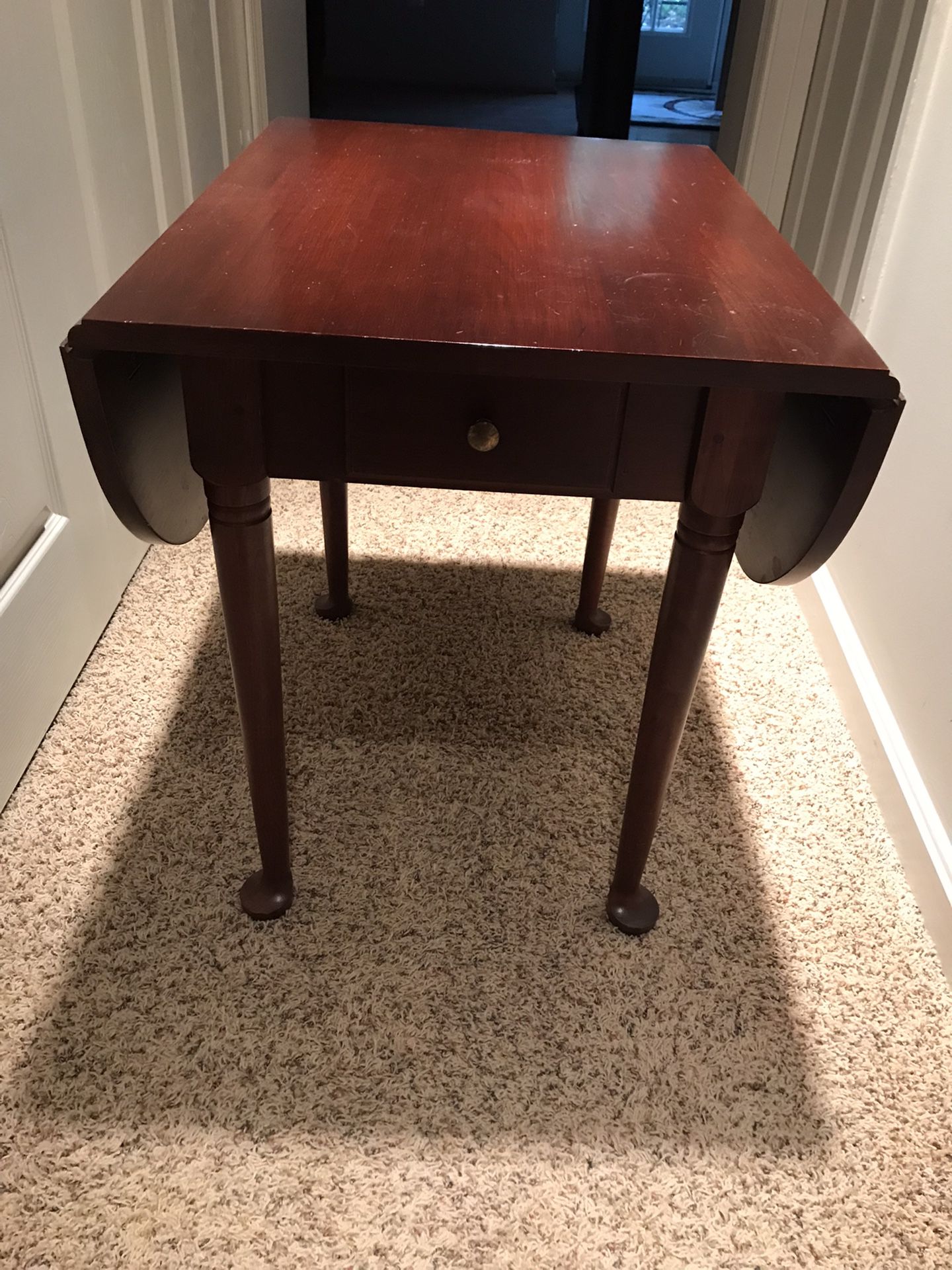Solid Cherry Drop Leaf End Table, Amish Crafted