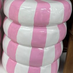Pink Peppermint Swirl Candy Stool/Side Table