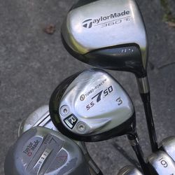 TaylorMade Driver, Three Wood, Five Wood, Seven Would And Maxfly Irons And Zebra Putter