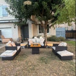 High Quality Mix Match Patio Furniture Set Outdoor Patio Furniture Deep Seating Cushions Fire Pit Propane Top Quality 🆕🚛🚎🆕