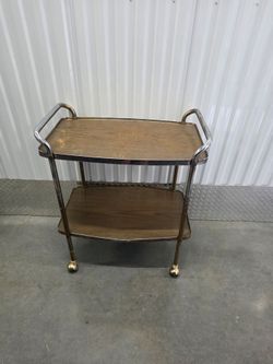 Vintage Two-Tier Rolling Bar Cart