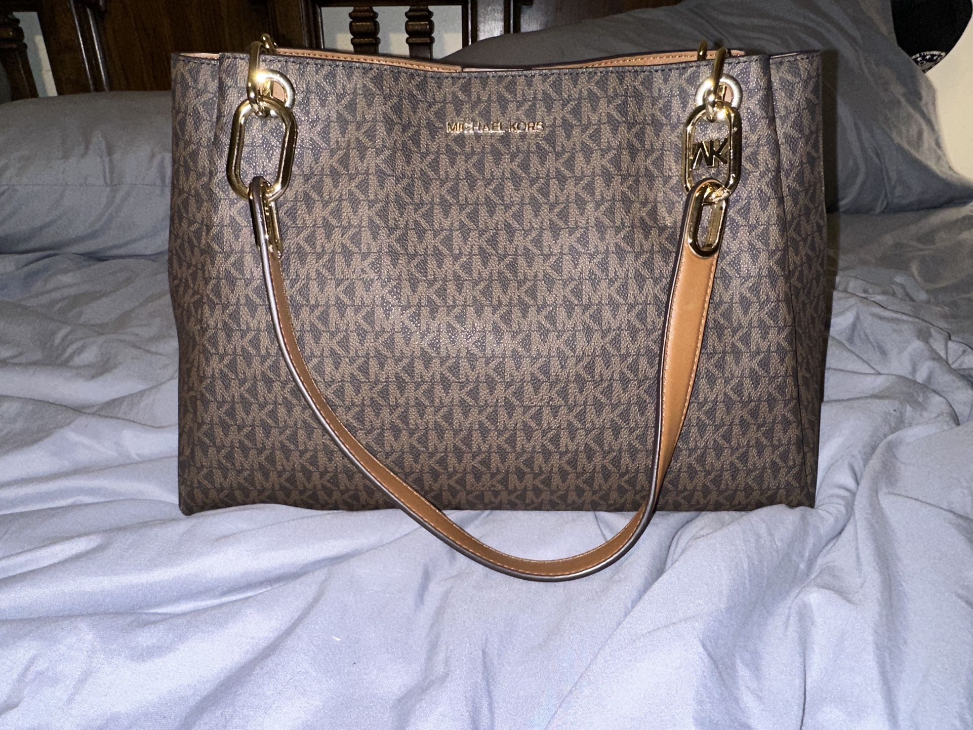 Michael Kors Brown Handbag + Matching Wallet β Luxury Designer Set ππ€