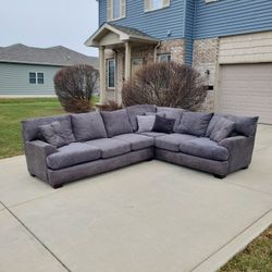 Gray Free Delivery Sectional Couch Sofa