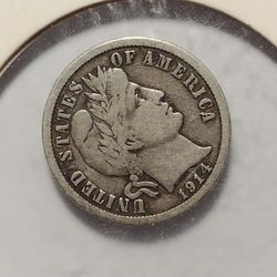 US **1914** LIBERTY  SILVER DIME (10C.)