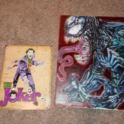 Used Joker Tin Sign & Venom  Painting