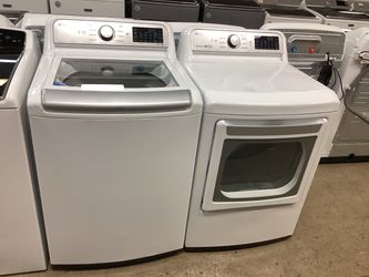 LG Smart 5.0 cu.ft. Top Load Washer and 7.3 cu.ft. Electric Dryer Set with Sensor Dry