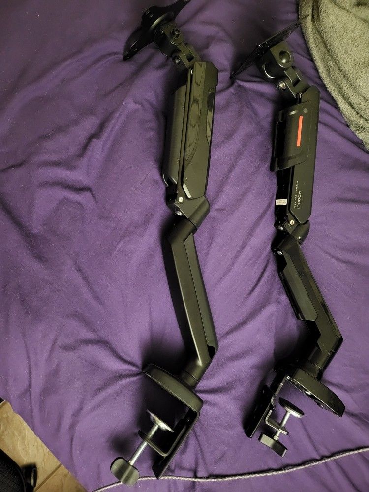 2 Single Mount C-clamp Monitor Arms