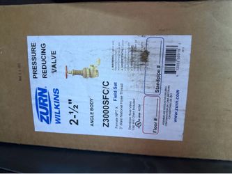ZURN WILKINS 2-1/2'' PRESSURE REDUCING VALVE ANGLE BODY Z3000SFC/C