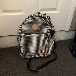 Black And White Striped Backpack