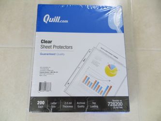 Quill Clear Sheet Protectors. Letter Size. 200 Count. New in box.