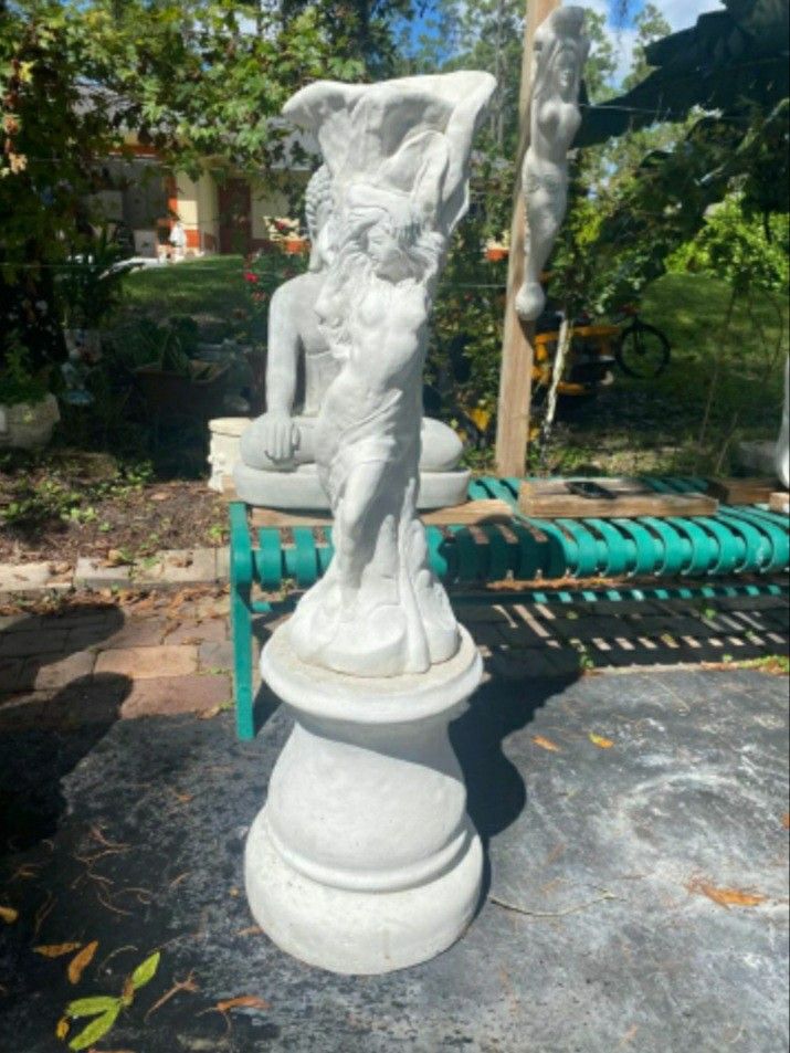 Concrete Statue And Pedestal