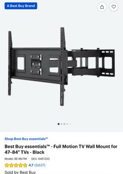 Best Buy essentials - Full Motion TV Wall Mount for 47–84" TVs - Black