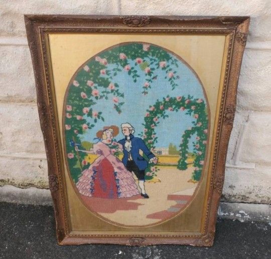 Beautiful Vintage Handmade Needlepoint