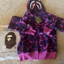 Bape hoodie Purple