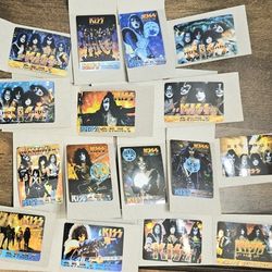 RARE Complete Set of 16 KISS Reunion Era Hologram Prism Stickers - Vending Machine NOS