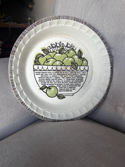 Vintage Apple Pie Recipe Ceramic Pie Dish