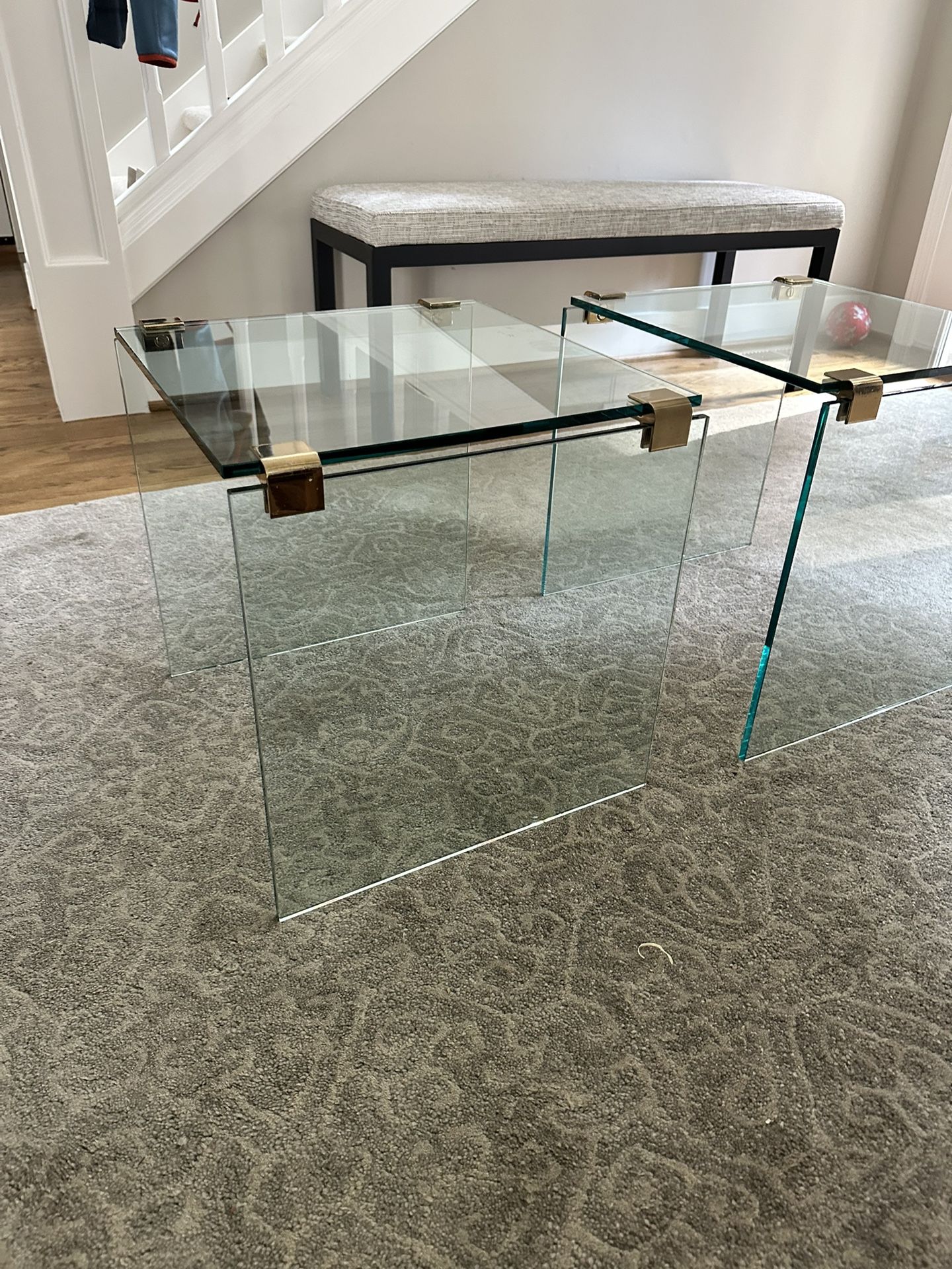 High Quality 3-sided Glass End Tables (2)