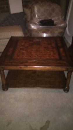 40" x 40" console coffee table by "Arhaus" furniture