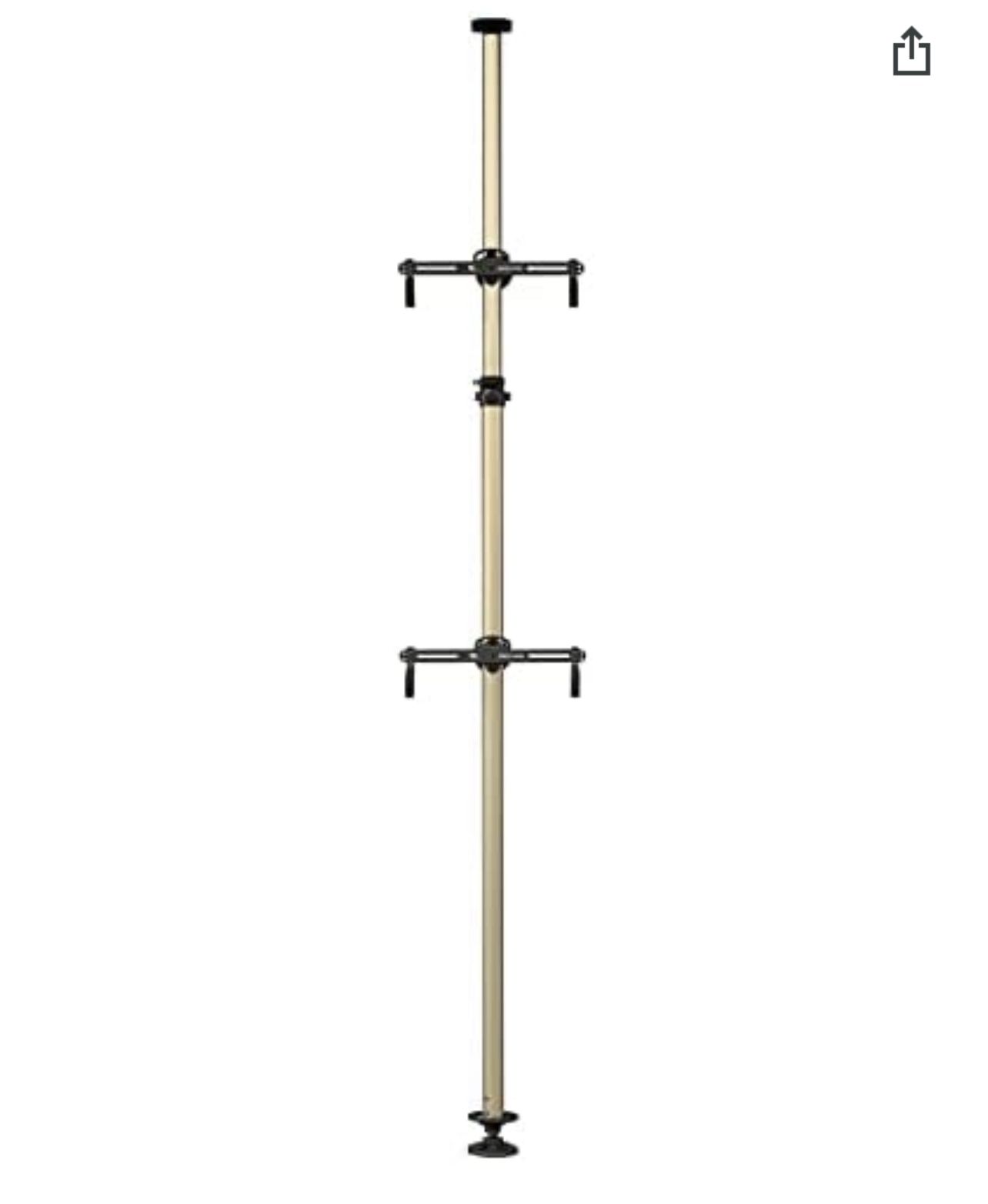 Bikehand Floor to Ceiling Indoor 2 Bike Bicycle Vertical Dual Hanger Parking Rack Storage Pole Stand for Garages or Apartments Gravity Nook Hook for B