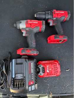 Craftsman impact driver and drill driver with fast charger and v20 battery