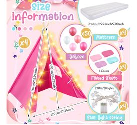 Kids Teepee Tent Sleepover Set