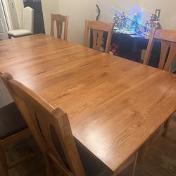 Dining Room Table W/ 6 Chairs Set