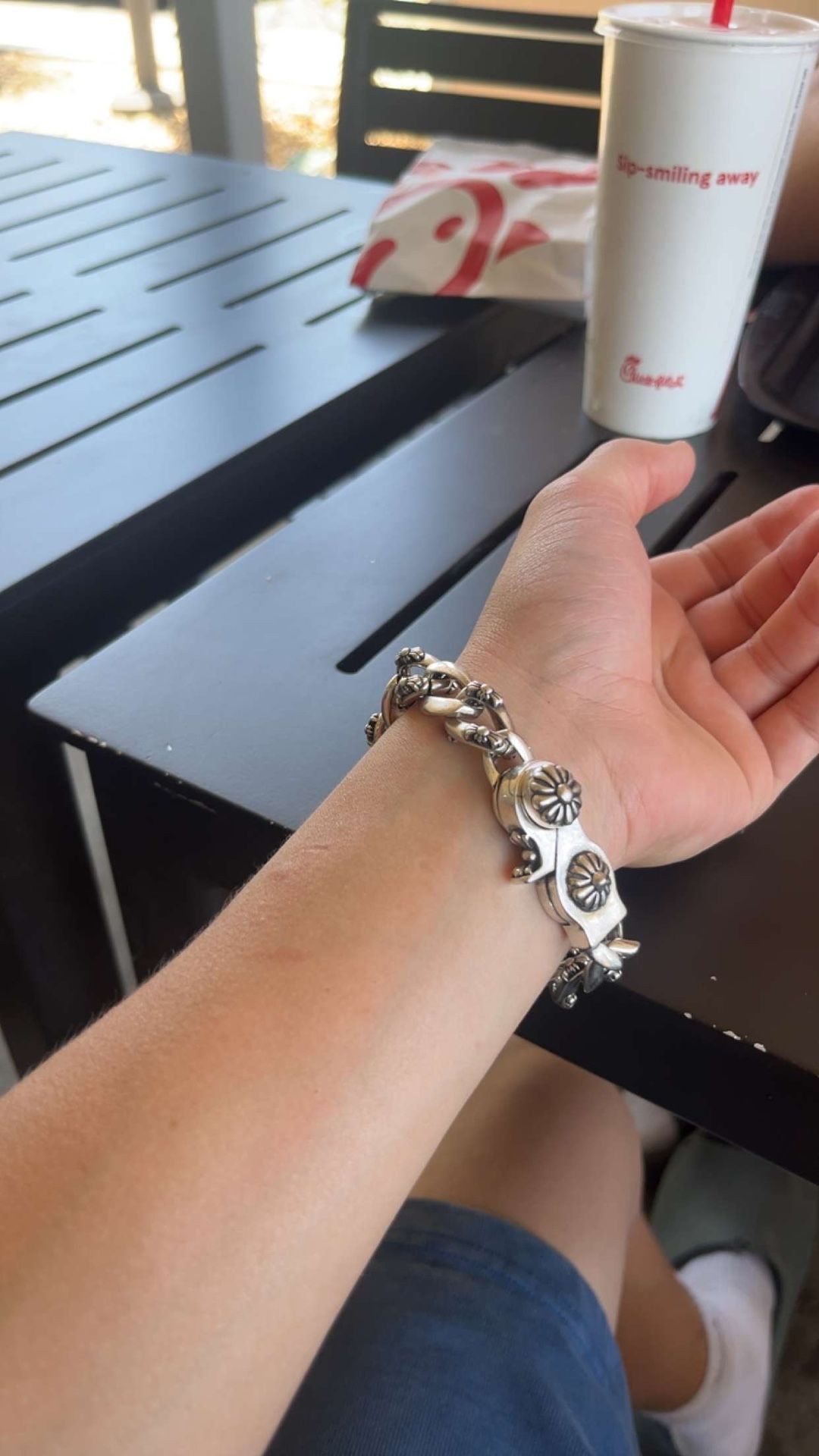 CHROME HEARTS Floral ID Fancy Chain Bracelet
