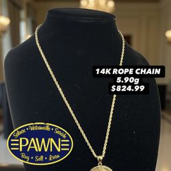 14K ROPE CHAIN 5.90g