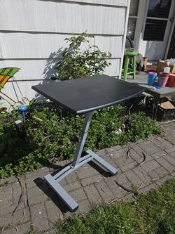 Height Adjustable Portable Black Desk Table