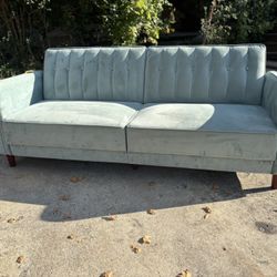 *FREE DELIVERY* Mint Green Velvet Futon 