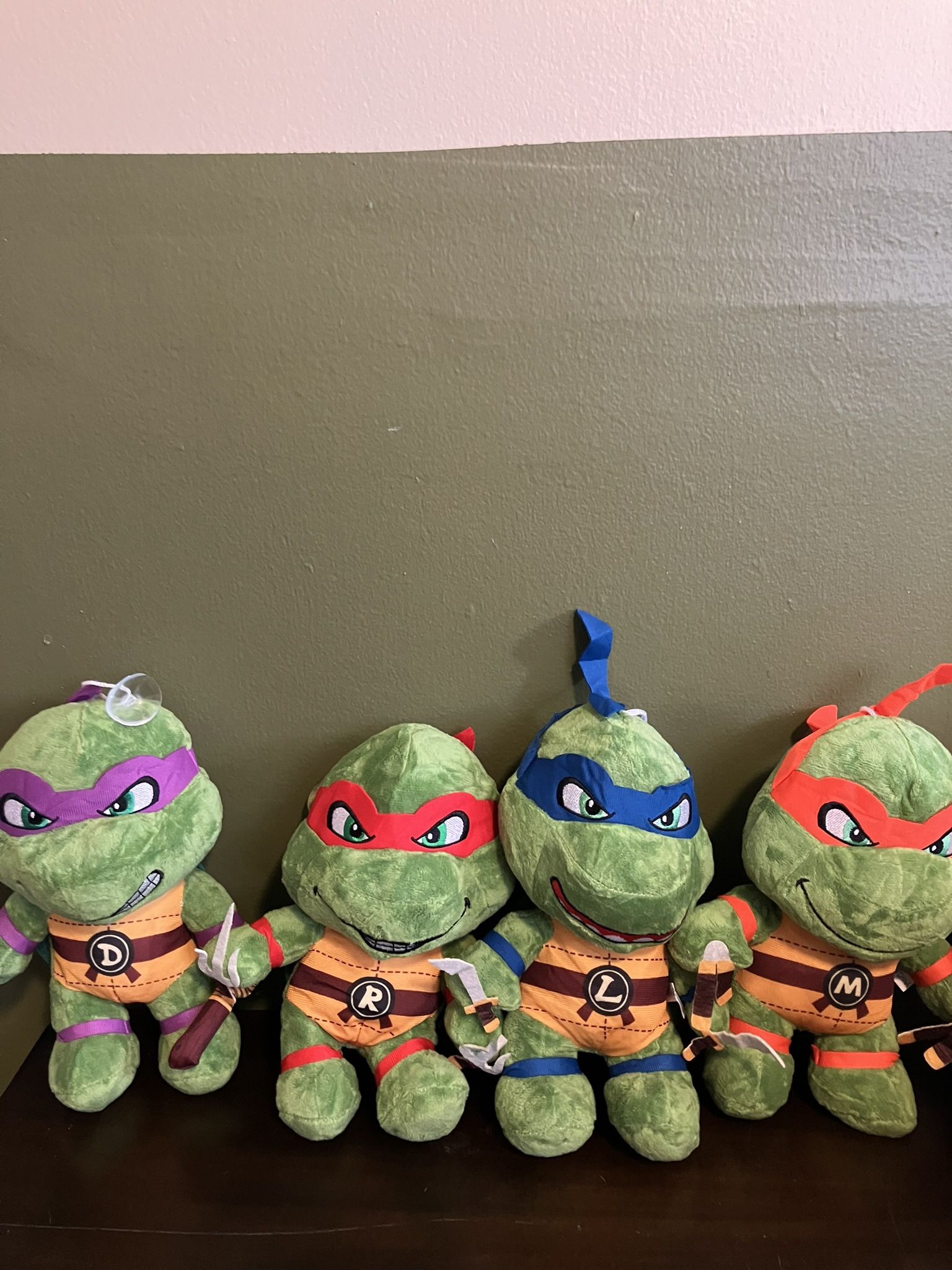 4 New TMNT Ninja Turtles Plushies