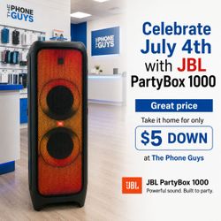 JBL PartyBox 1000 July 4th Special - Only $5 Down at The Phone Guys