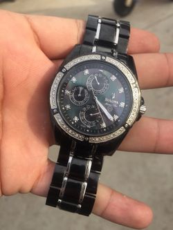 Mens Bulova C960824 Marine Star Diamond Accent Mother Pearl Dial
