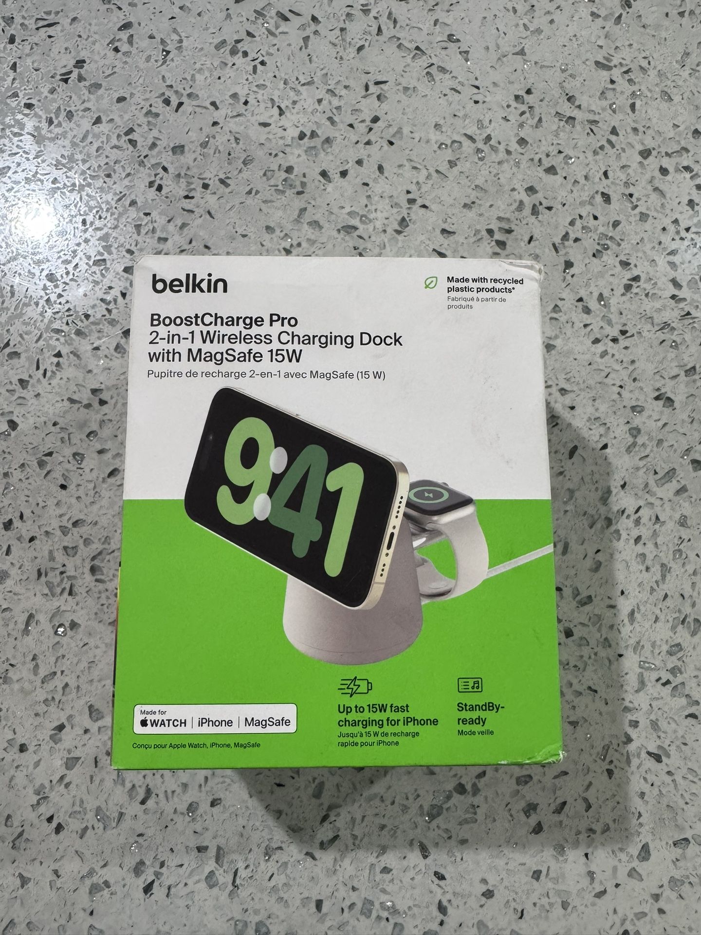 Belkin Boost Charge Pro 2-in-1 Wireless Charger Stand with MagSafe