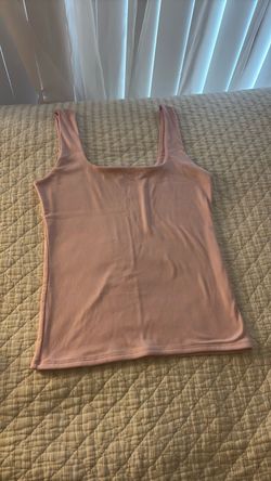 Pink Square Neck Tank Top