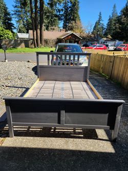IKEA HEMNES GREY QUEEN Platform Bed Frame-Excellent Condition!