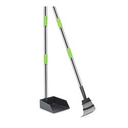 Brand New Pooper Scooper for Dogs, Metal Poop Scooper Tray and Rake Set with Adjustable Long Handle, Dog Pooper Scooper for Pet Waste Removal