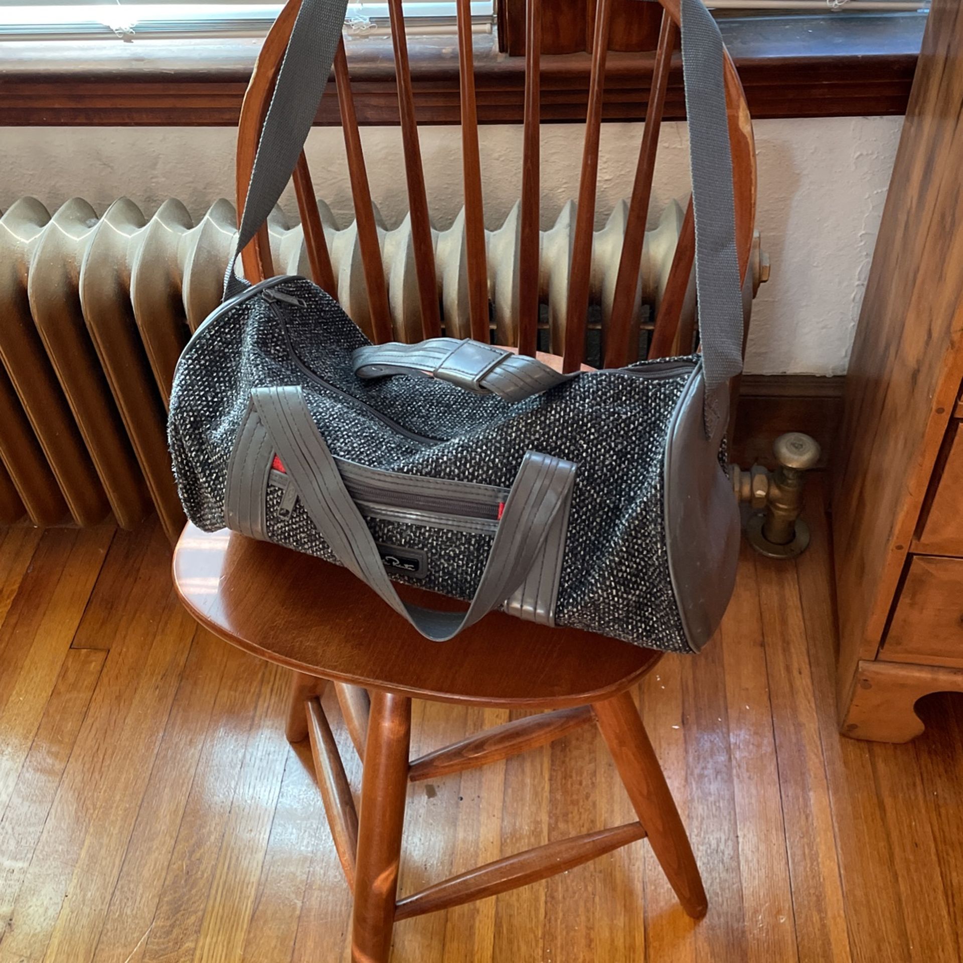 Barrel Shaped Gray Carry On